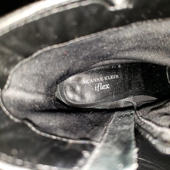 AK Forever Anne Klein I Flex Black Genuine Leather Zip Ankle Boots - Size 8 M - Picture 12 of 12